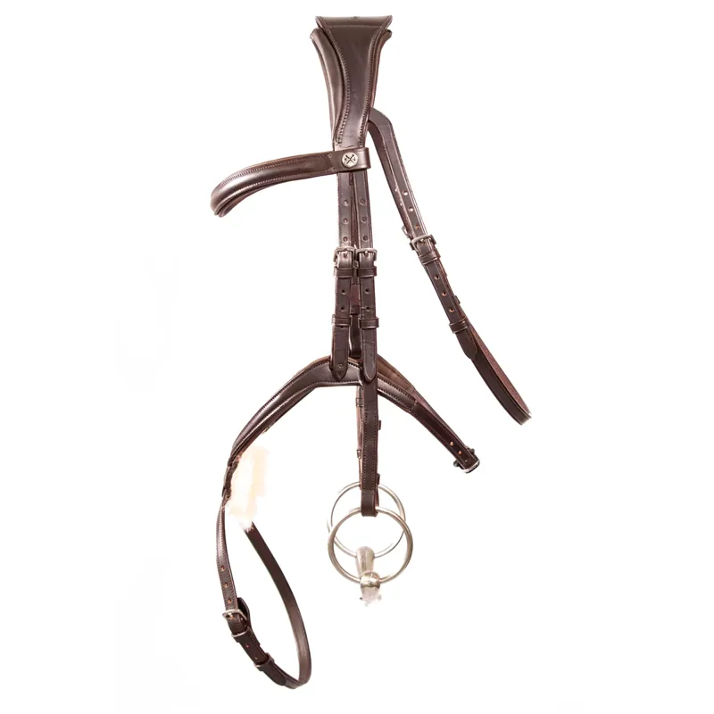 Henry James Sheepskin Grackle Bridle - Havana Brown-1